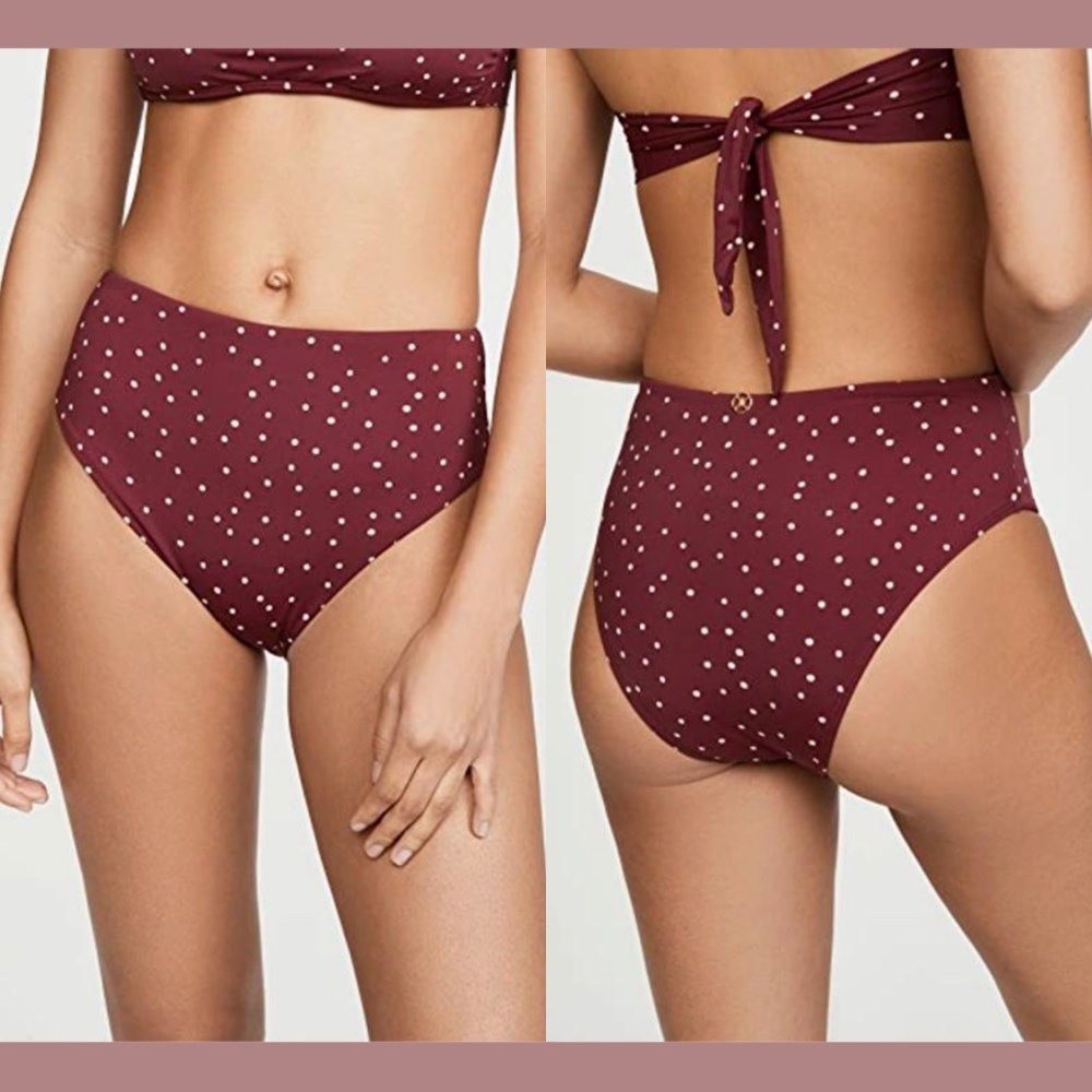 NWT $92 Vix [ Small ] Lola Hot Pant High Waist‎ Bikini Bottoms in Polka Dot